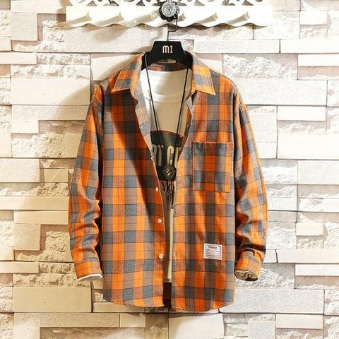 E-boy Plaid Long Sleeve Shirt