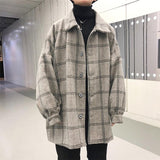 Oversized Wool Plaid Overcoat