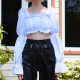 Luna Ruffled Cropped Blouse