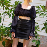 Luna Ruffled Cropped Blouse