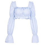 Luna Ruffled Cropped Blouse