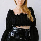 Luna Ruffled Cropped Blouse