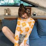 Retro Flower Mesh Top