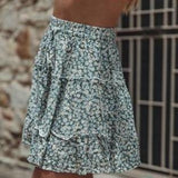 Ruffled Floral Mini Skirt