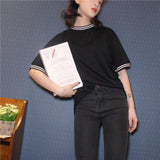 Preppy Striped Oversized Tee
