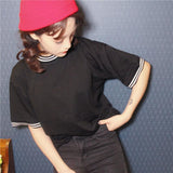 Preppy Striped Oversized Tee