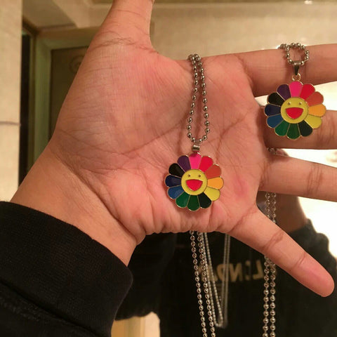 Rainbow Flower Necklace