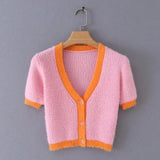 Knitted Retro Crop Cardigan