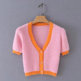 Knitted Retro Crop Cardigan
