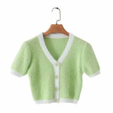 Knitted Retro Crop Cardigan