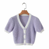 Knitted Retro Crop Cardigan