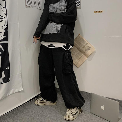 Unisex Draw String Loose Cargo Pants