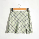 High Waisted Cut Mini Skirt