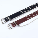 Vegan Leather Belt With Chain