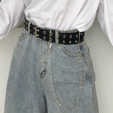 Vegan Leather Belt With Chain