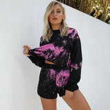 Tie Dye Sweater & Shorts Tracksuit Set