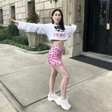 Pink Floral Mini Skirt