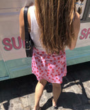 Pink Floral Mini Skirt