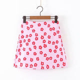 Pink Floral Mini Skirt