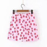 Pink Floral Mini Skirt