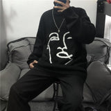 Knitted Geometric Portrait Turtleneck