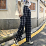Plaid High Waisted Trousers
