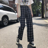 Plaid High Waisted Trousers