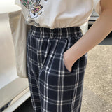 Plaid High Waisted Trousers