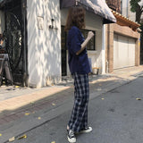 Plaid High Waisted Trousers