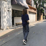 Plaid High Waisted Trousers