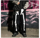 Hand Painted Skeleton Raw Denim