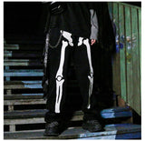 Hand Painted Skeleton Raw Denim