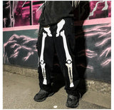 Hand Painted Skeleton Raw Denim