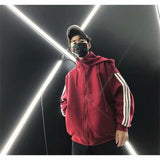 Three Stripe Turtleneck Zip Up Hoodie