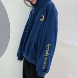 Crescent Moon Embroidered Hoodie