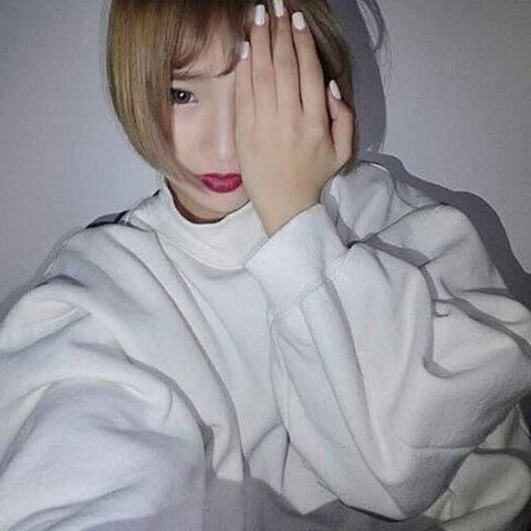 Loose Mock Turtleneck Basic Pullover