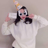 Loose Mock Turtleneck Basic Pullover