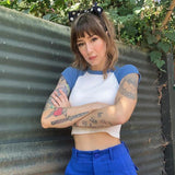 Cropped Retro Ringer Tee