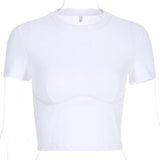 Ribbed Supported Basic Tee