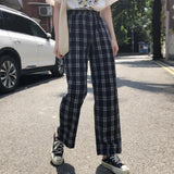 Plaid High Waisted Trousers