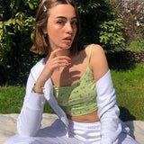 Spaghetti Strap Floral Crop Top