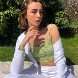 Spaghetti Strap Floral Crop Top