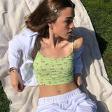 Spaghetti Strap Floral Crop Top