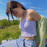 Violet Floral Crop Top
