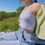 Violet Floral Crop Top