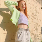 Violet Floral Crop Top