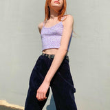 Violet Floral Crop Top