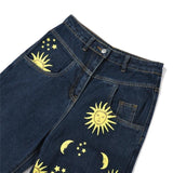 Sun Moon Stars High Waisted Jeans
