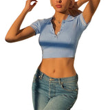 Preppy Short Sleeve Mini Skirt 2 Piece Set