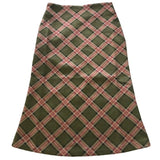 High Waisted Plaid Midi Skirt